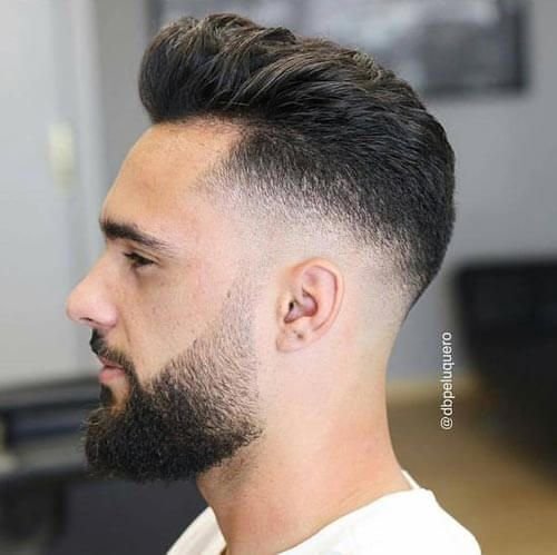 low fade haircut with beard