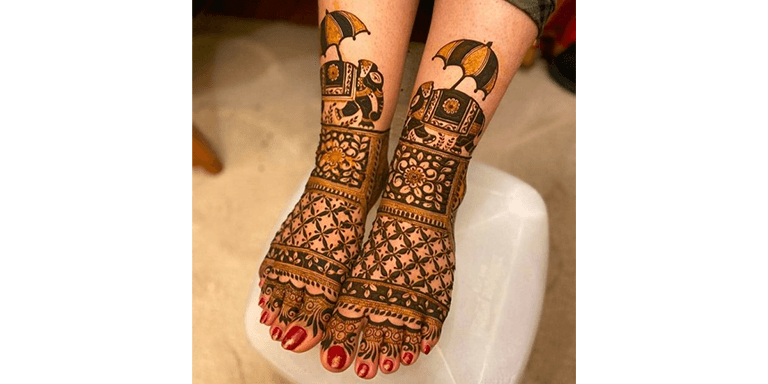 Elephant Motifs Mehndi Design