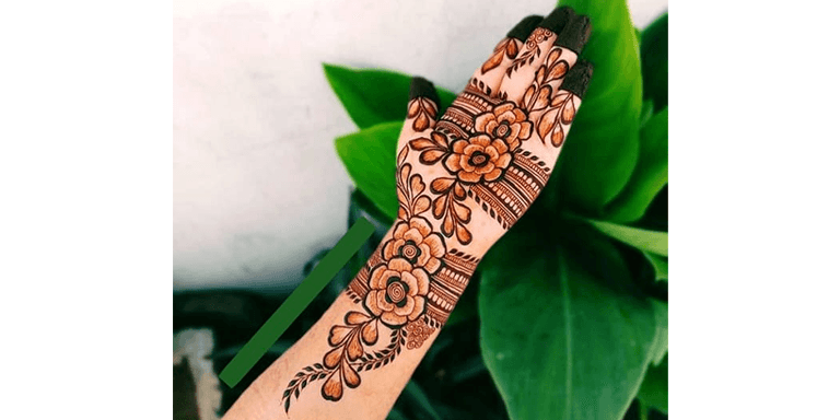 Flower Front Hand Simple Mehndi Design