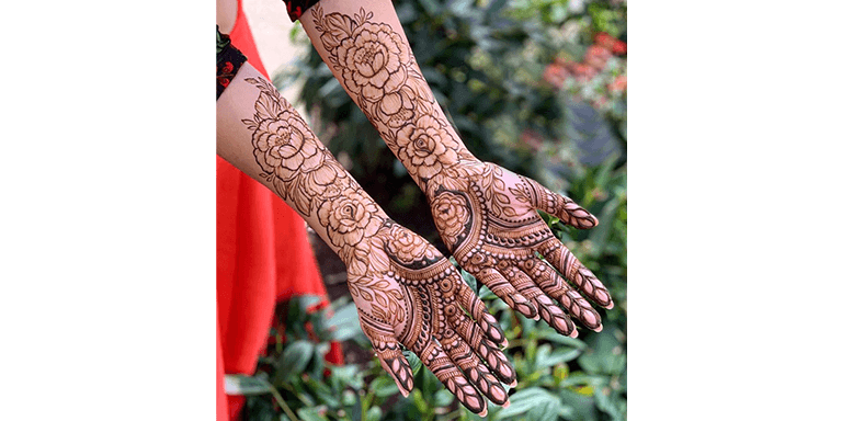 Flower Front Hand Simple Mehndi Design