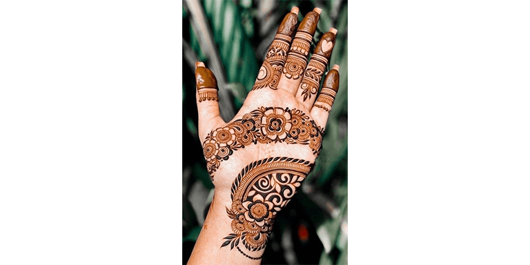Flower Front Hand Simple Mehndi Design