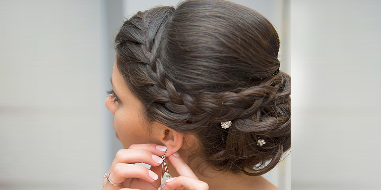 Bridal Hairstyle for Short Hair (Cornrow Braids For Gen Z Dulhan) 04