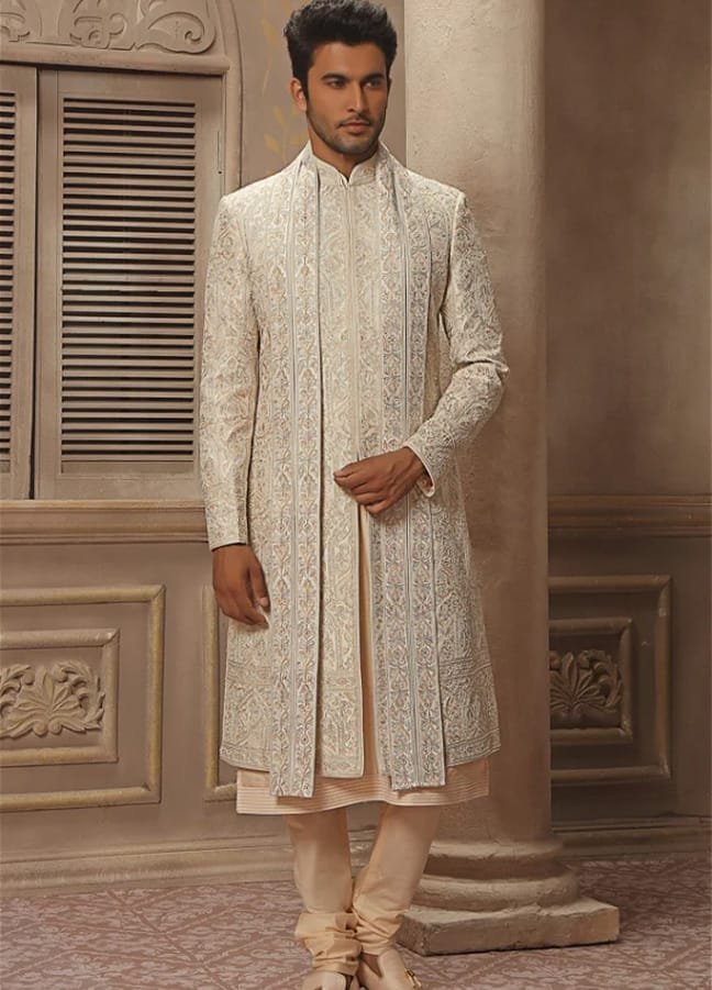 Embroidered Groom Sherwani