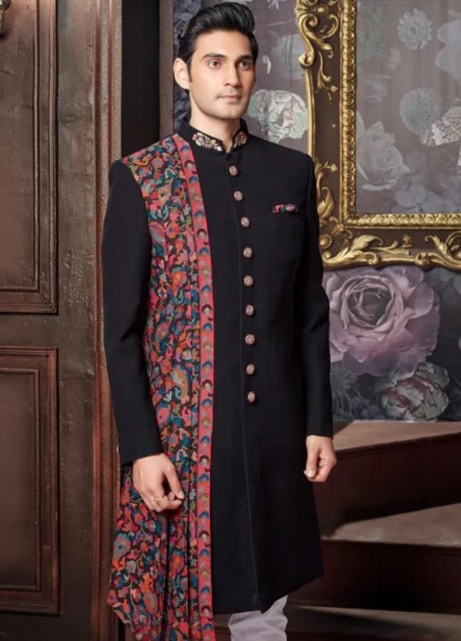 Plain Groom Sherwani