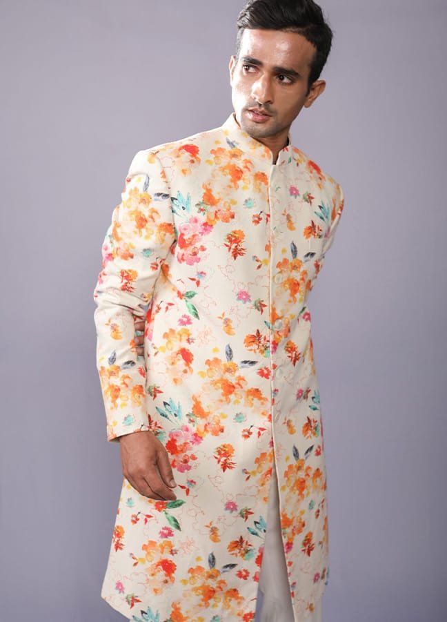 Printed Groom Sherwani