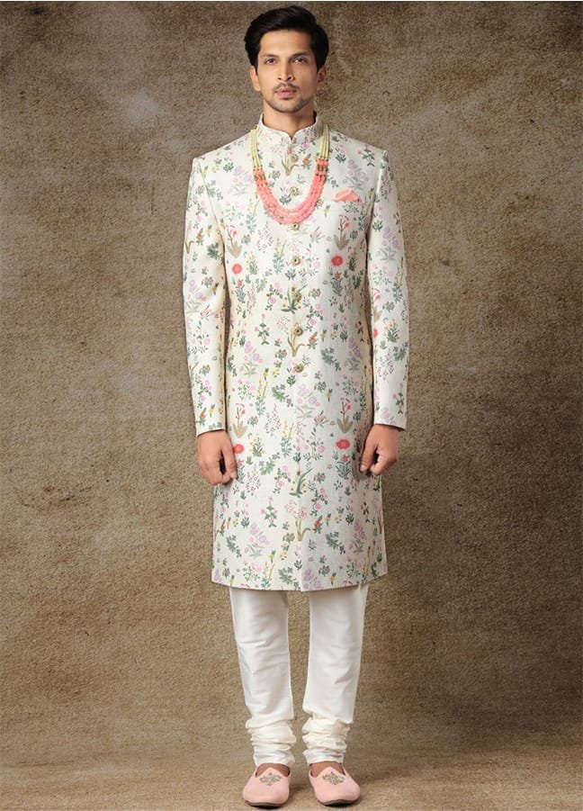 Printed Groom Sherwani