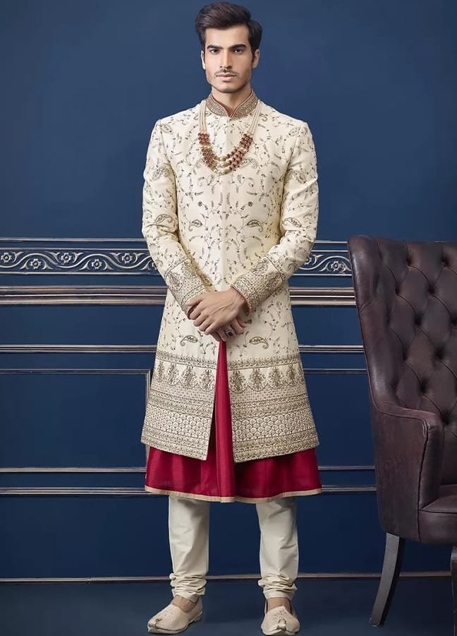 Silk Groom Sherwani