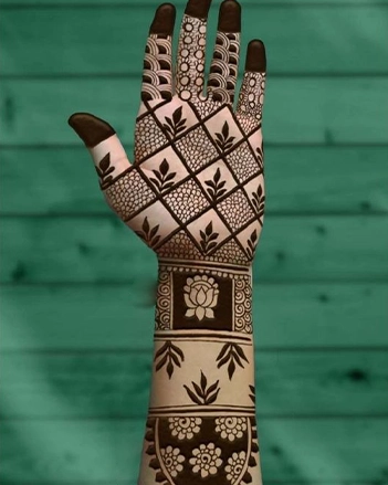 Floral & Full Net Mehndi Design