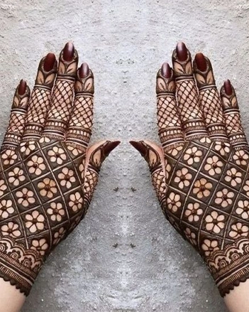 Floral & Full Net Mehndi Design