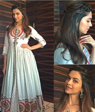 half hair up deepika padukone hairstyle