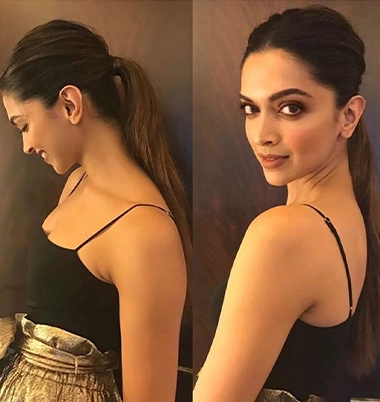 Knotted ponytail deepika padukone hairstyle
