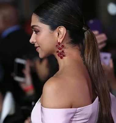 Knotted ponytail deepika padukone hairstyle