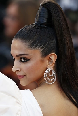 Knotted ponytail deepika padukone hairstyle