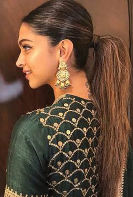 Knotted ponytail deepika padukone hairstyle