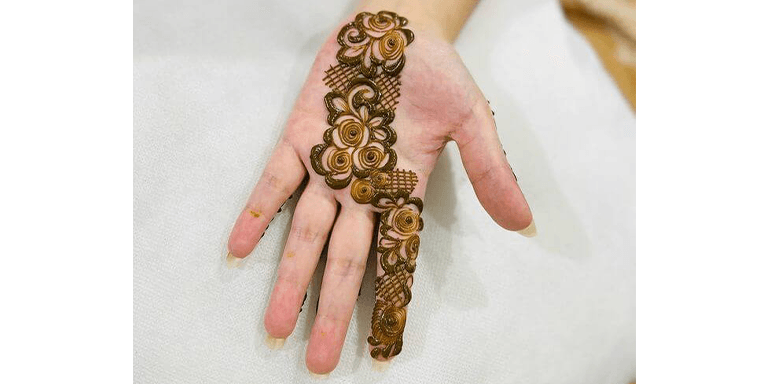 Flower Bail Sawan Simple Mehndi Design
