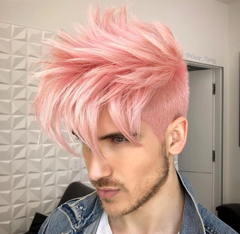 Hot pink hair color for men