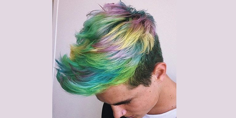 Multicolor hair color for men