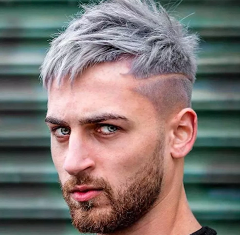 Smoky dark gray hair color for men