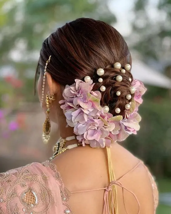 Bun Hairstyle for Lehenga