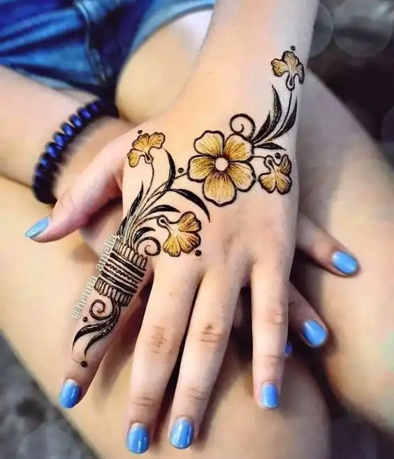 Floral Vine Mehndi Design 2024