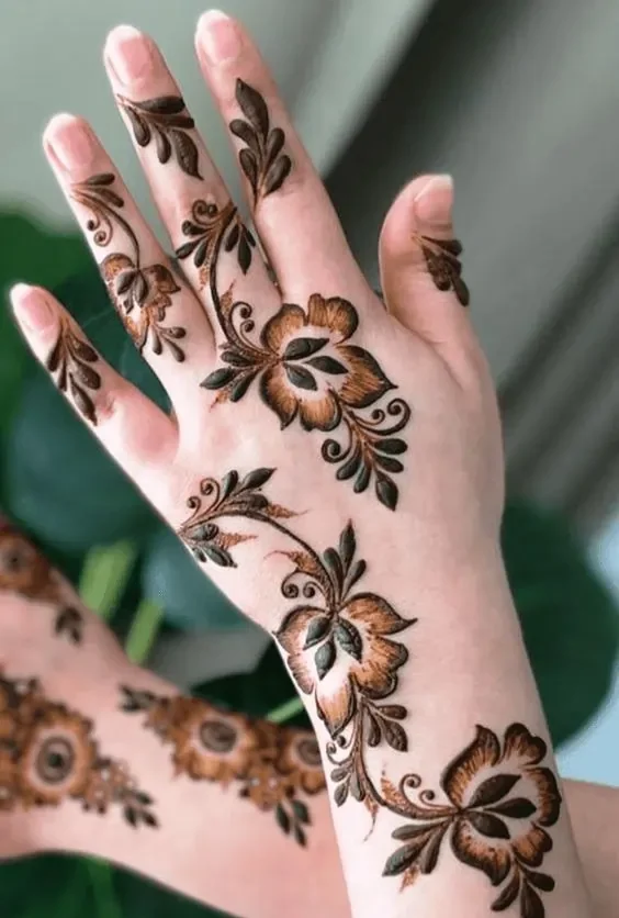 Floral Vine Mehndi Design