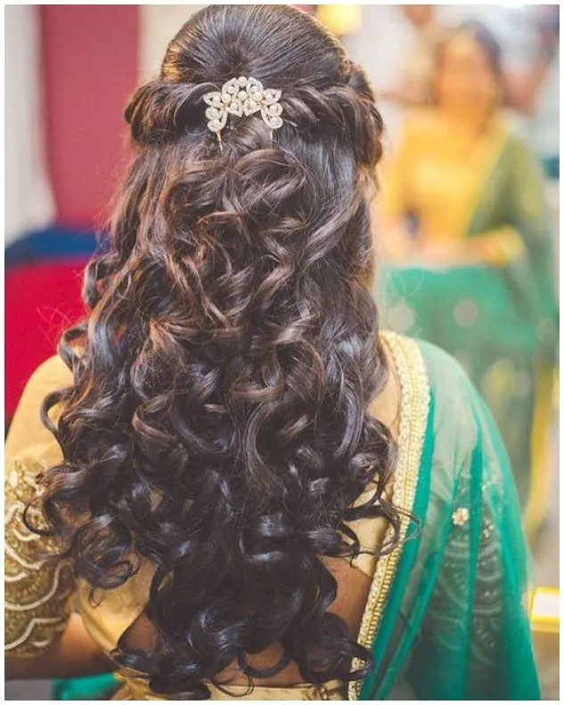 Half-Up Half-Down with Flowers 