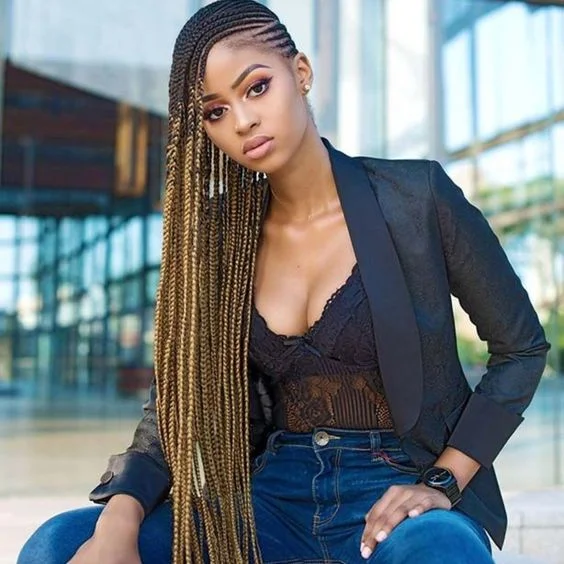 Lemonade Braids hairstyles for black girls