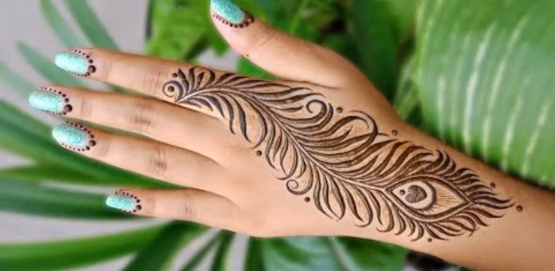 Peacock Feather Mehendi Design 2
