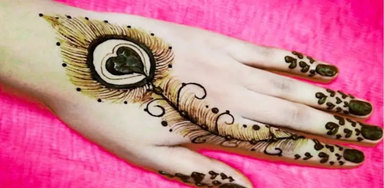 Peacock Feather Mehendi Design 