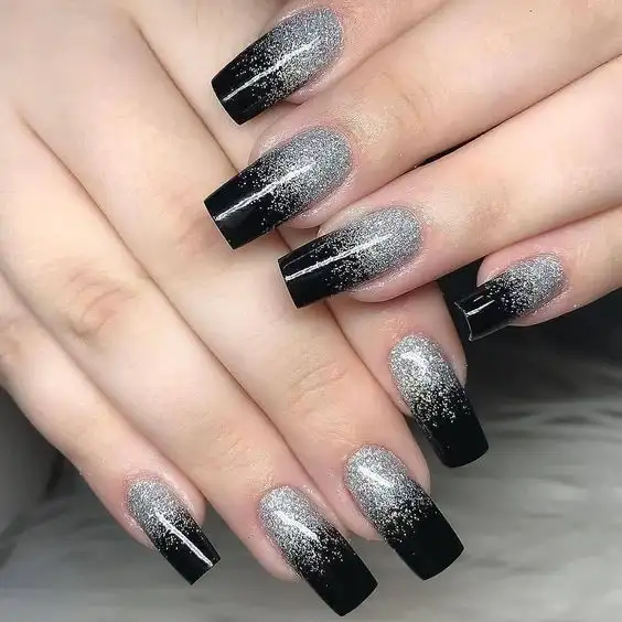 Black Glitter Ombré