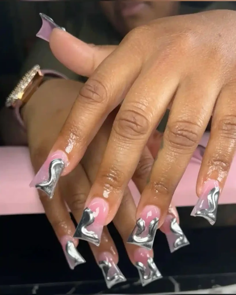 Chrome Duck Nails