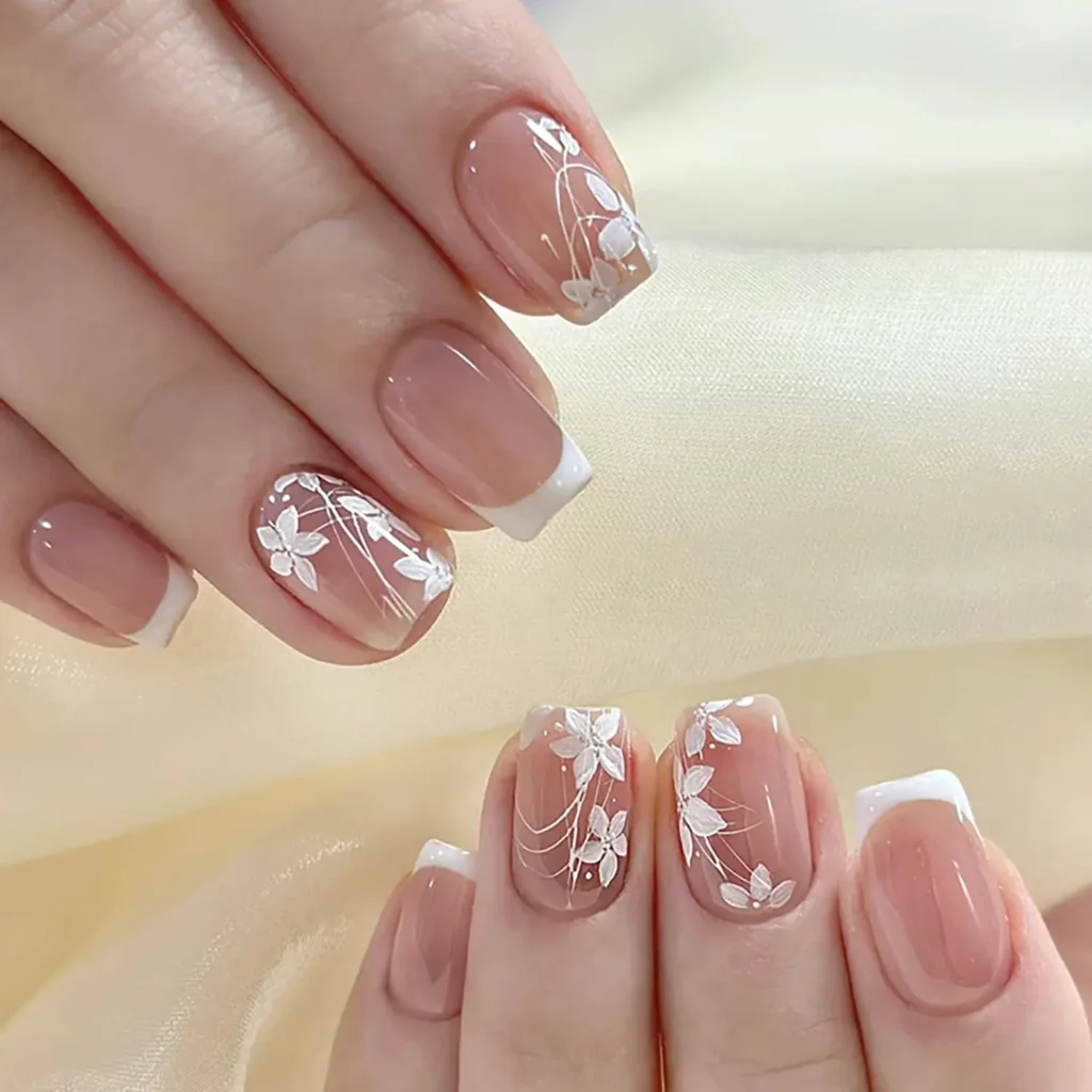 Floral Fantasy Short Coffin Nail