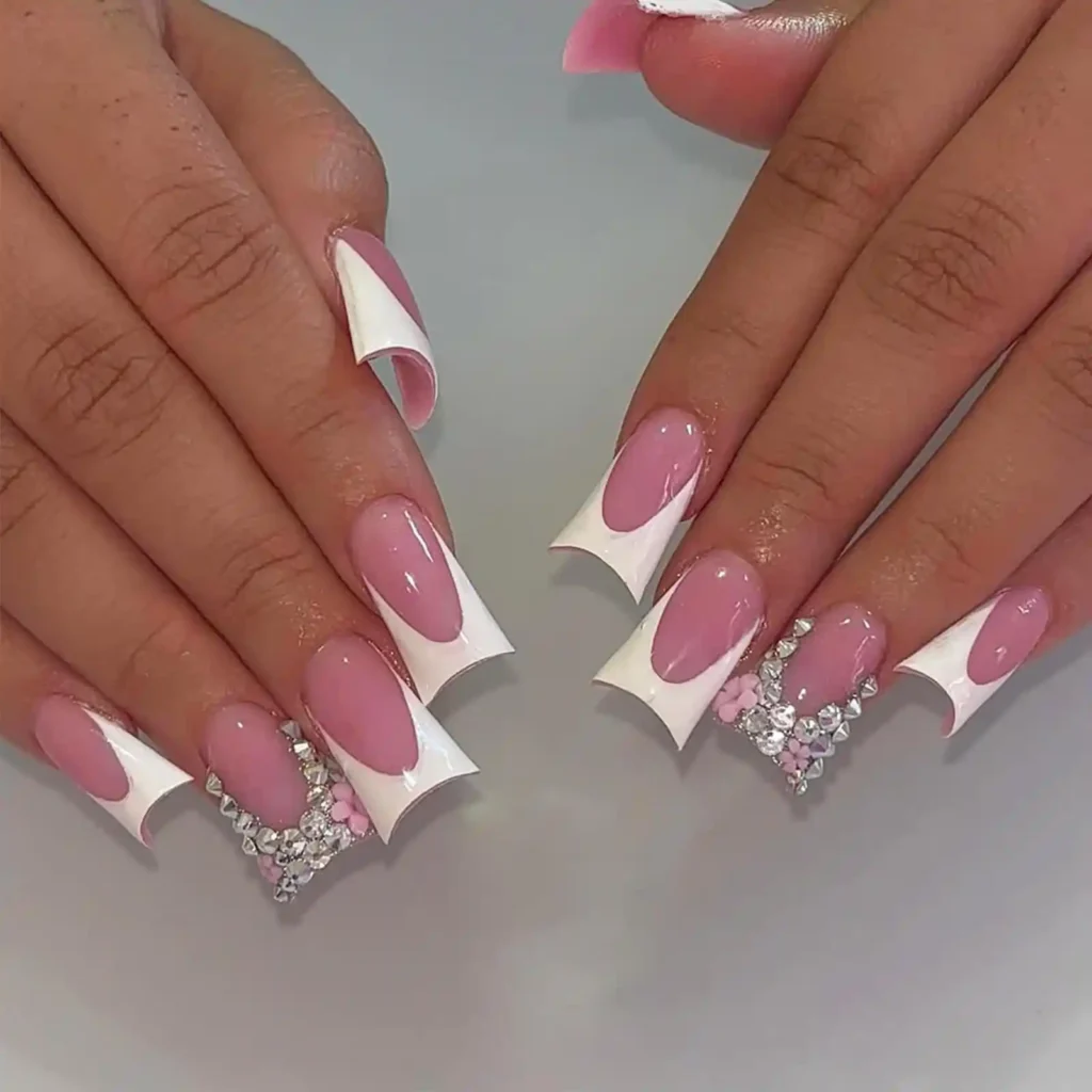 French Tip Duck Nails