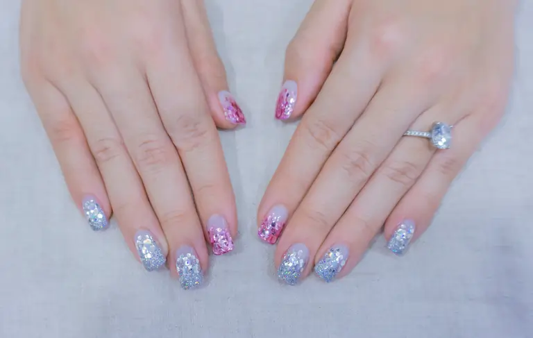 Glitter Ombré on Short Nails