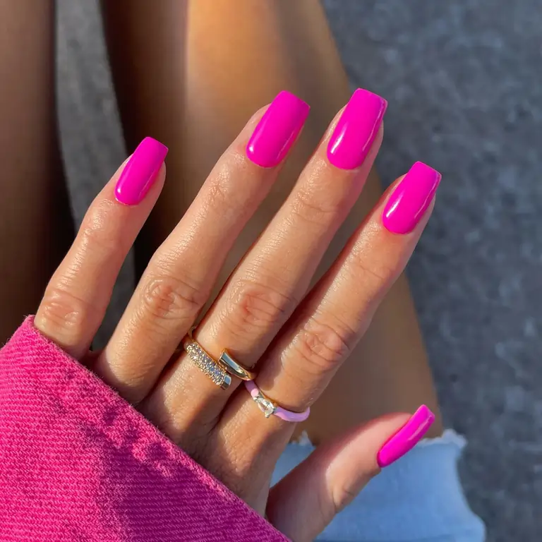Hot Pink Summer Nails