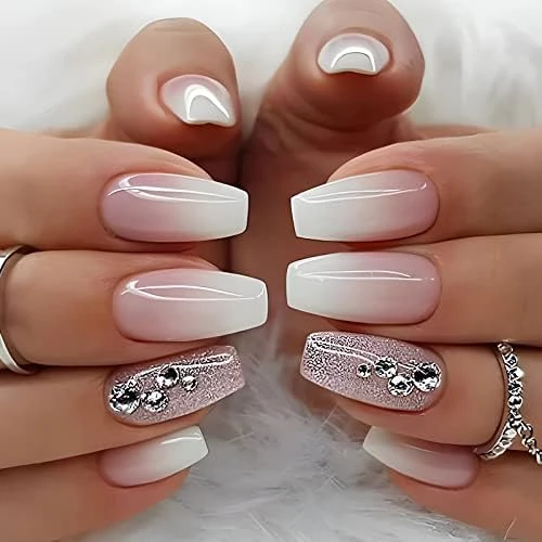Nude nail art design sheer milky colour