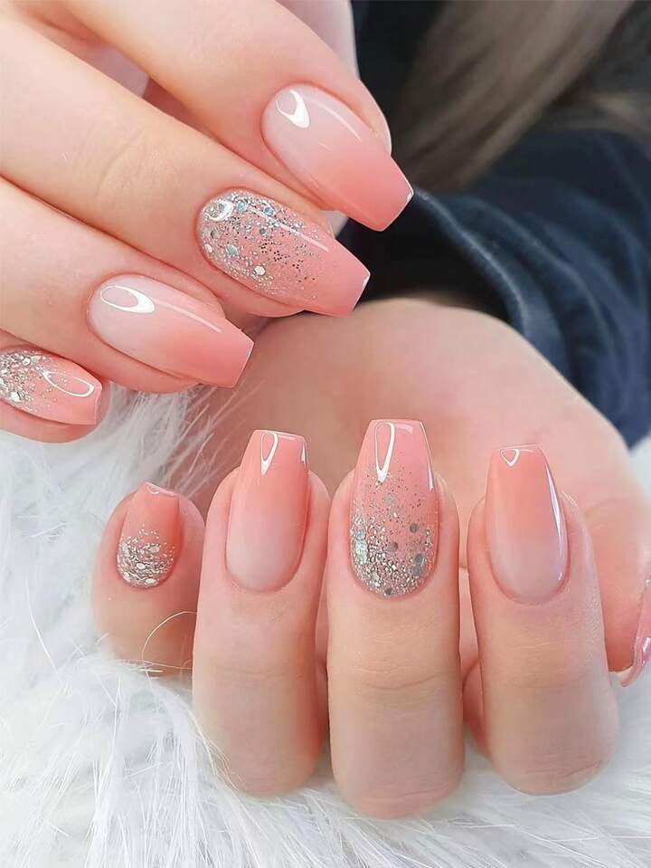 Ombre Short Coffin Nail