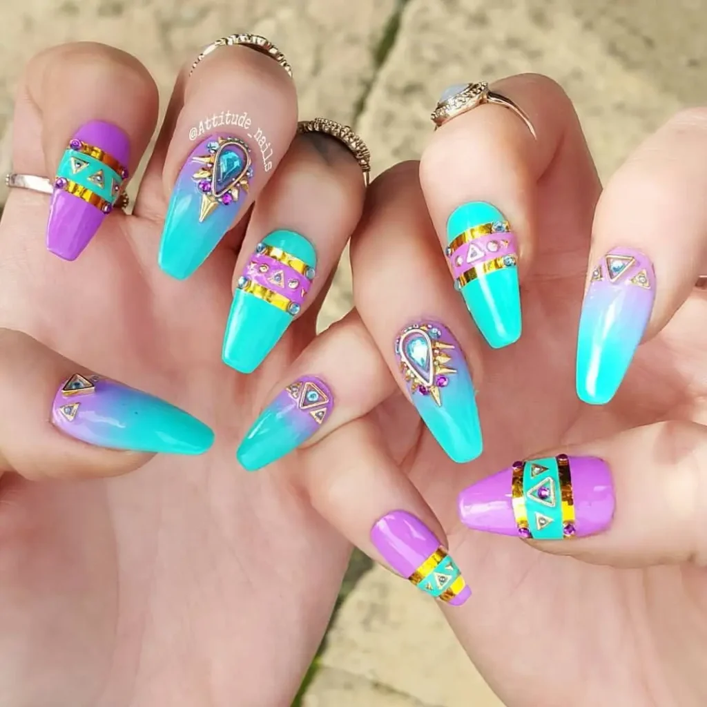 Tribal Touch Short Coffin Nails