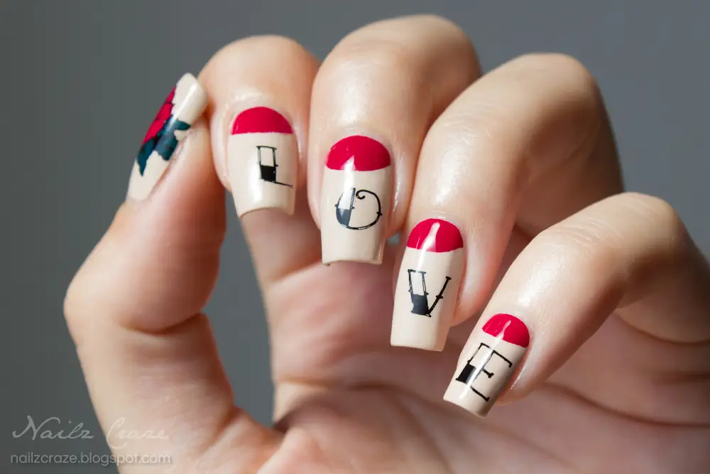 Vintage-inspired print short coffin nail