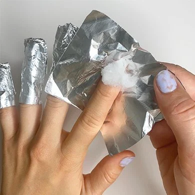 Soak cotton ball and apply aluminium