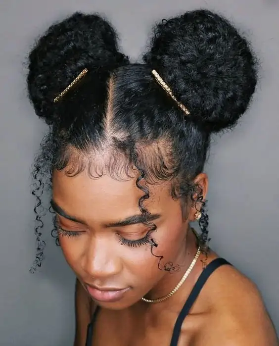 Space Buns Hairstyles for Black Girls