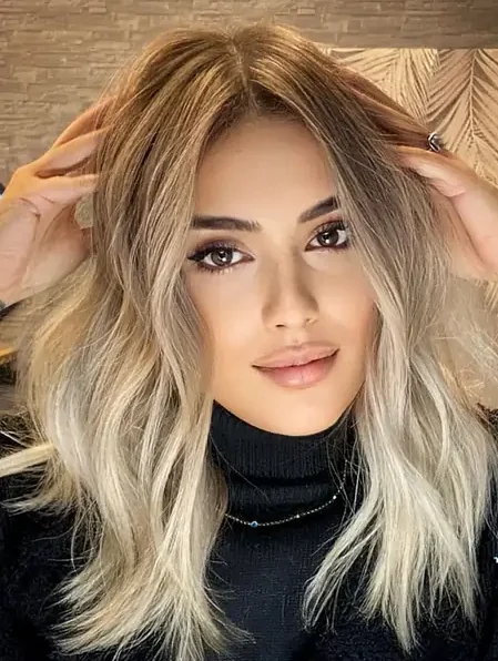 Blonde Medium-Length Waves