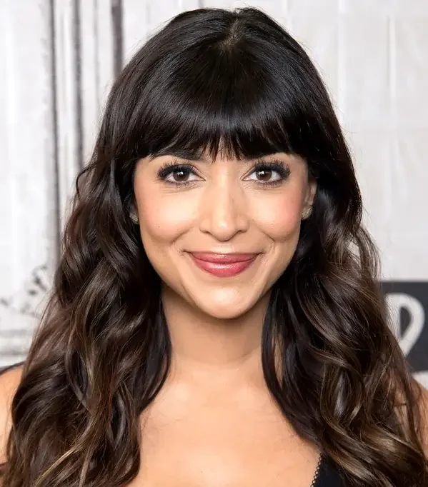 Bold bangs hairstyle for round face