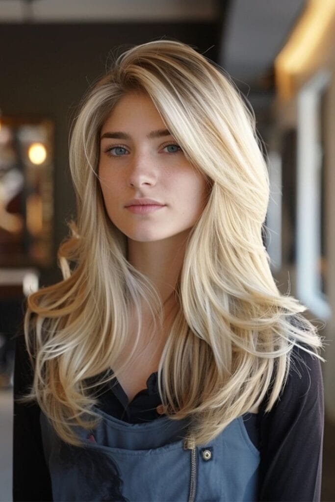 Buttery Blonde Layered Hairstyle 2024