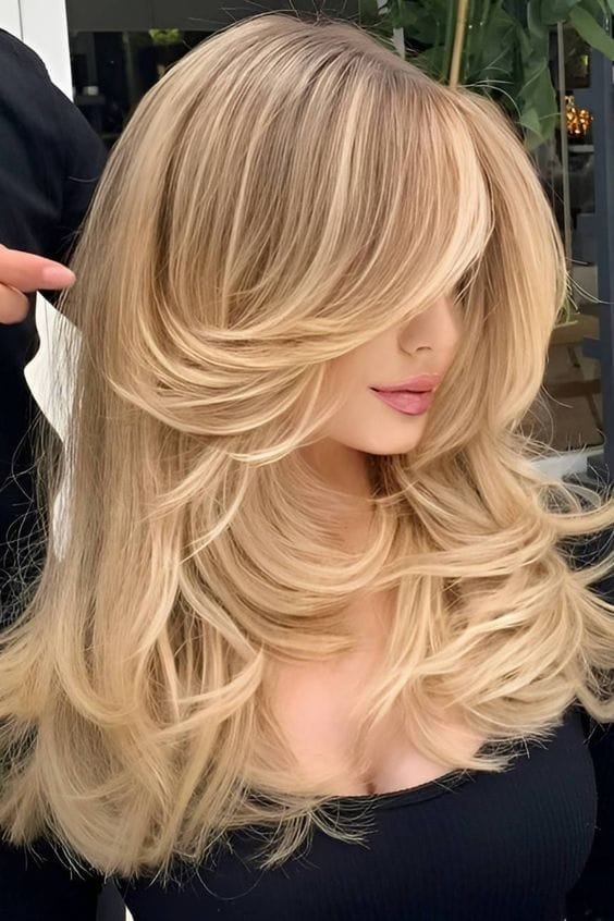 Buttery Blonde Layered Hairstyle