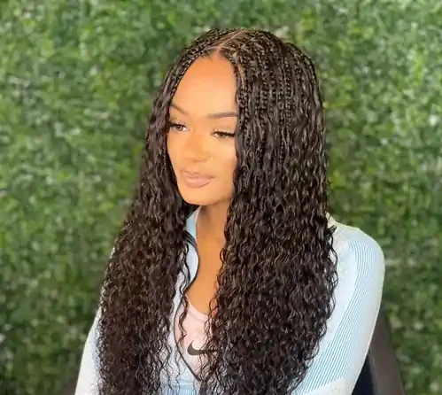 Curly Hair for Boho Braids Hairstyles