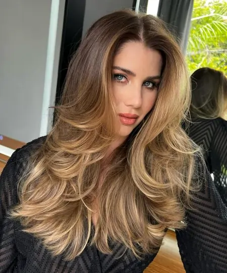 Golden Blonde Butterfly Cut 2024