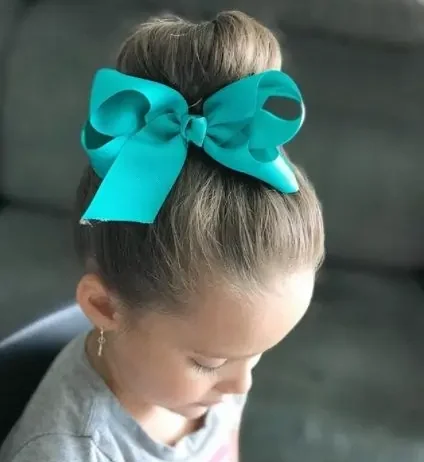 Top Knot Bun Hairstyles for girl kids