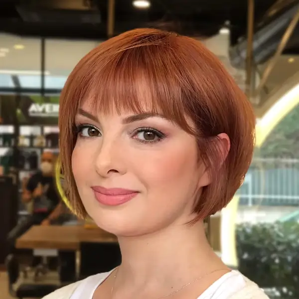 Wispy Fringe Bob Hairstyles For Round Face