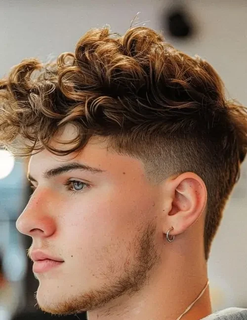 Mid Fade for Curly Hair